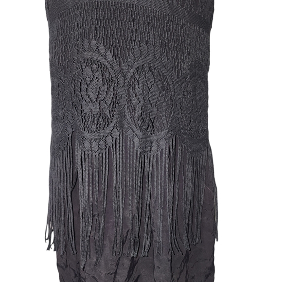 Vintage black crochet fringe dress - Picture 9 of 12